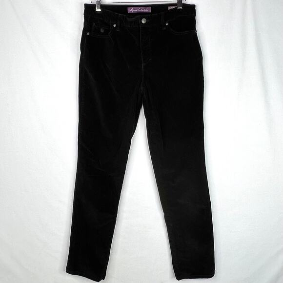 Gloria Vanderbilt Amanda 2.0 Slim Leg Black Corduroy Pants 8 - Picture 3 of 9